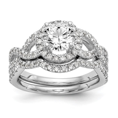 14K Weißgold True Origin 3/4 Karat Im Labor Gezüchtet Diamant Vs/si D E F Halbfassung Rund Heiligenschein Verlobungsring