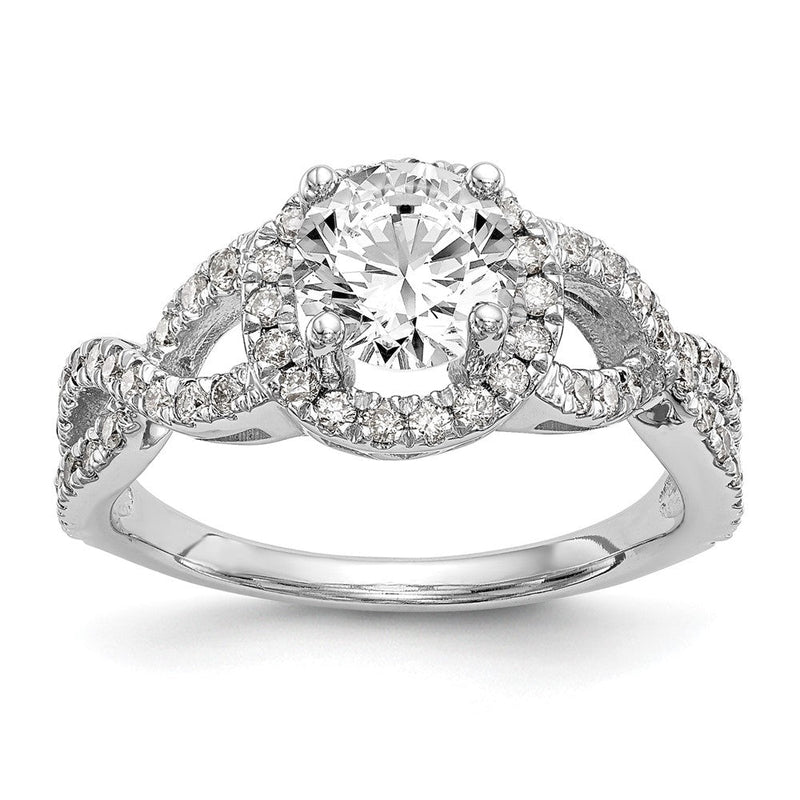 14K Weißgold True Origin 3/4 Karat Im Labor Gezüchtet Diamant Vs/si D E F Halbfassung Rund Heiligenschein Verlobungsring