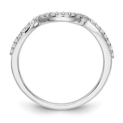 14K Weißgold Ehering mit echten Diamanten
