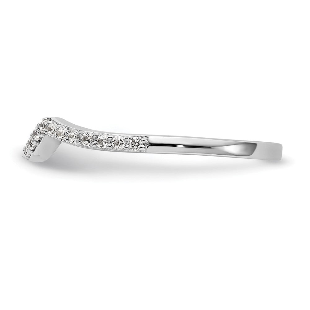 14K Weißgold Ehering mit echten Diamanten
