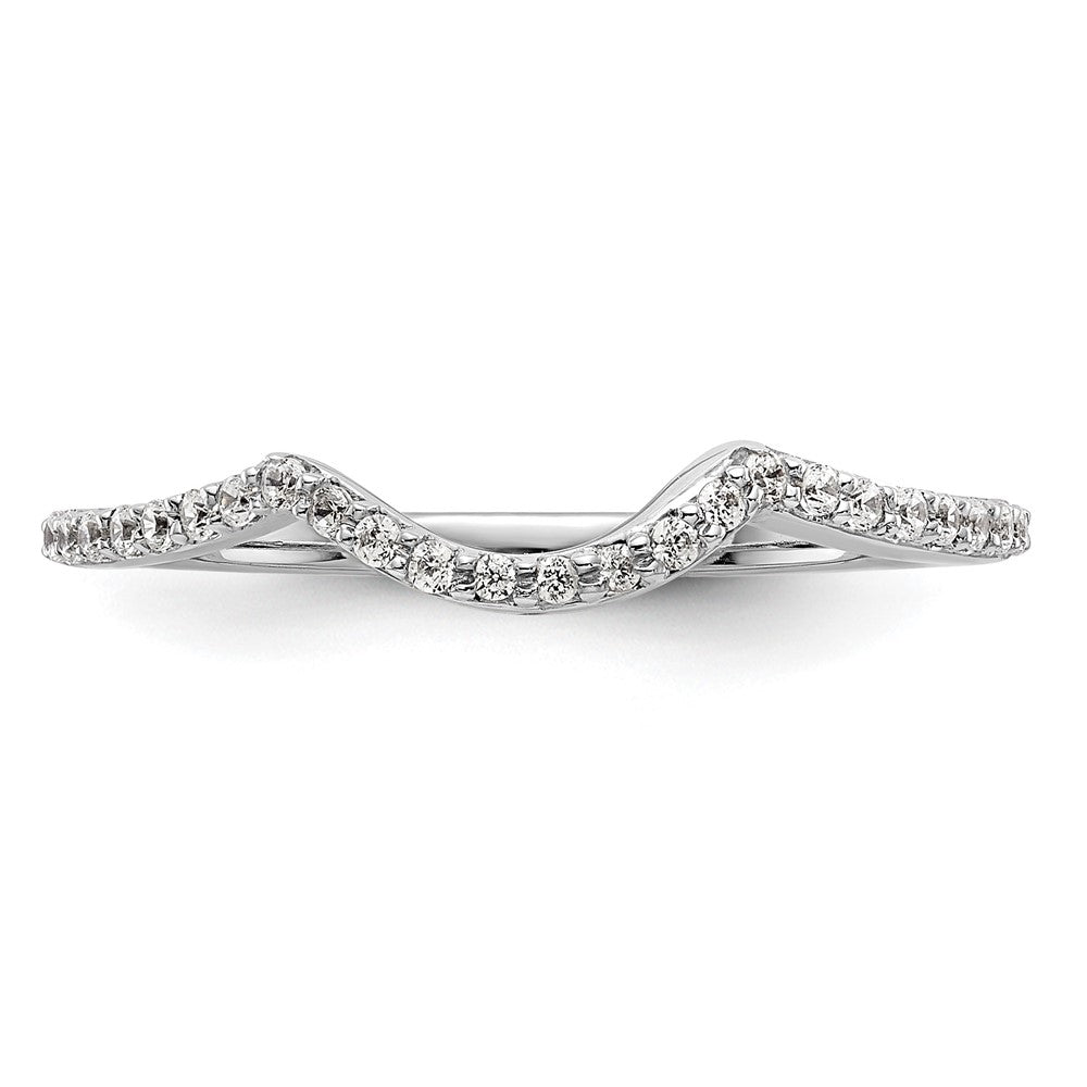 14K Weißgold Ehering mit echten Diamanten