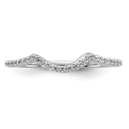 14K Weißgold Ehering mit echten Diamanten