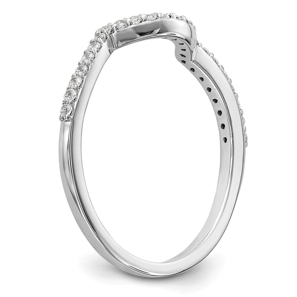 14K Weißgold Ehering mit echten Diamanten