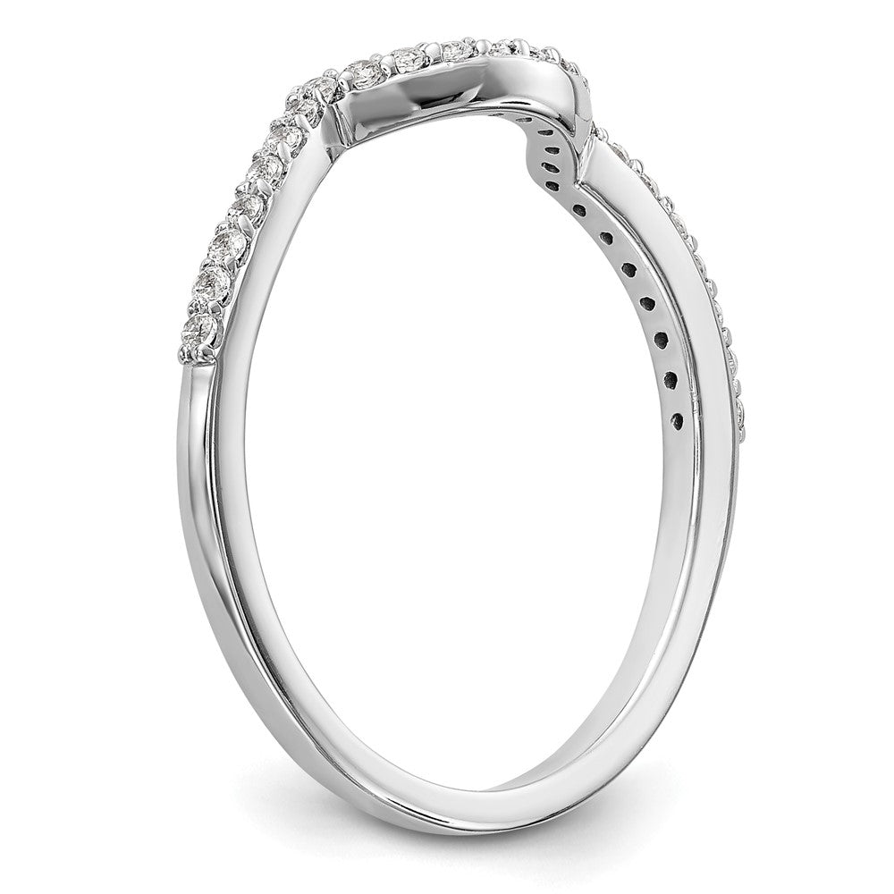 14K Weißgold Ehering mit echten Diamanten