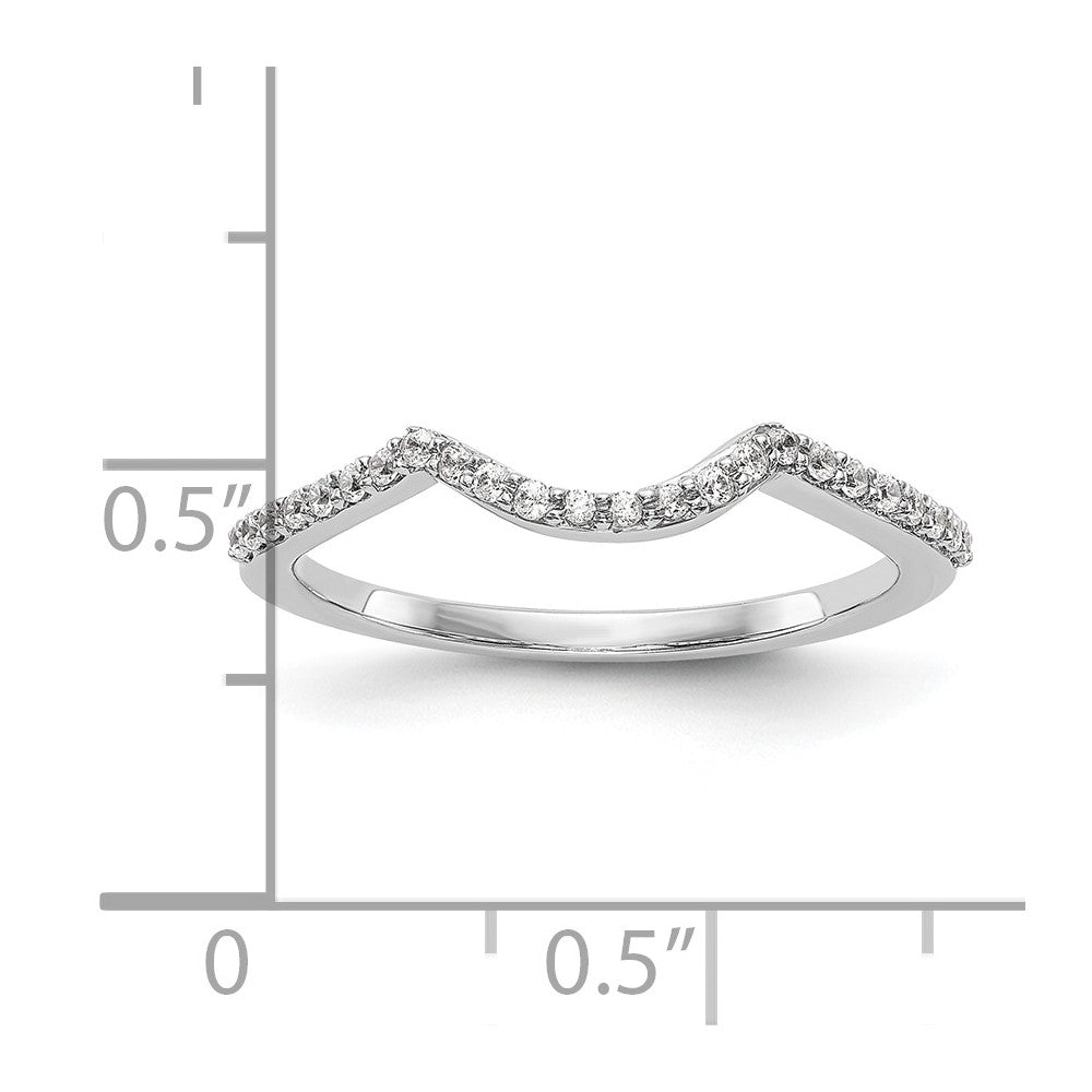 14K Weißgold Ehering mit echten Diamanten