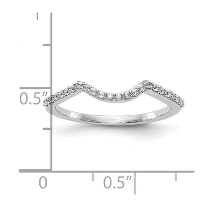 14K Weißgold Ehering mit echten Diamanten