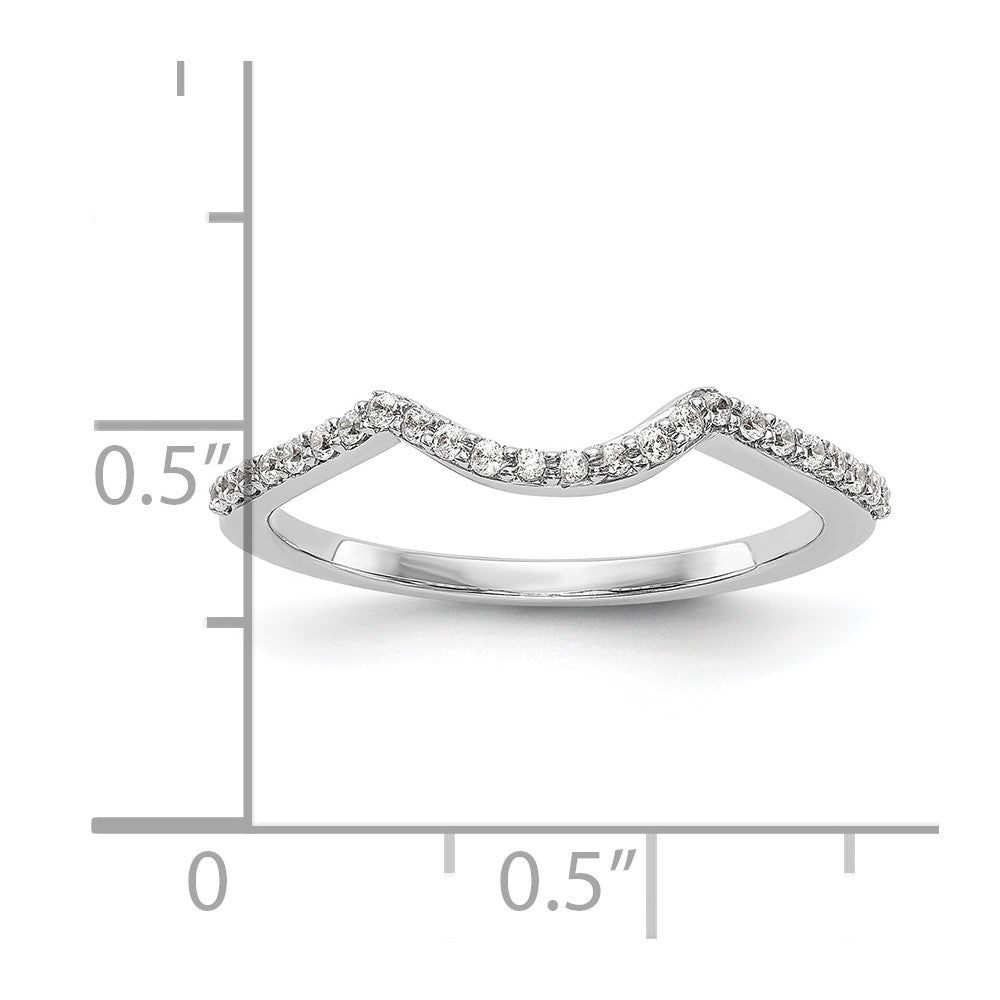 14K Weißgold Ehering mit echten Diamanten