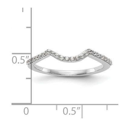 14K Weißgold Ehering mit echten Diamanten