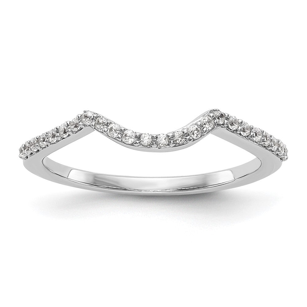 14K Weißgold Ehering mit echten Diamanten