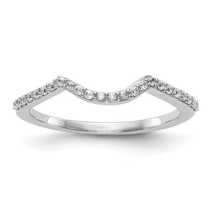 14K Weißgold Ehering mit echten Diamanten