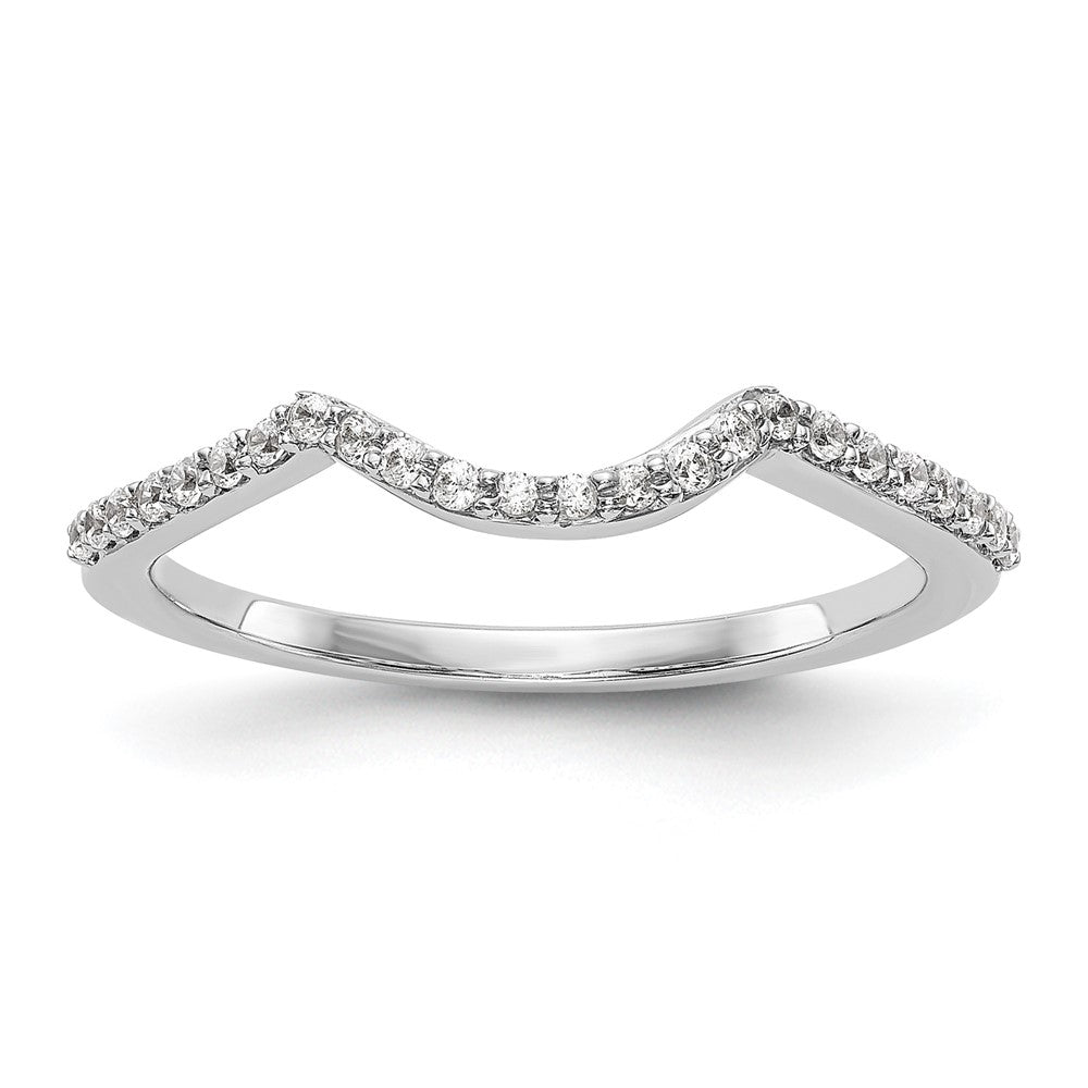 14K Weißgold Ehering mit echten Diamanten