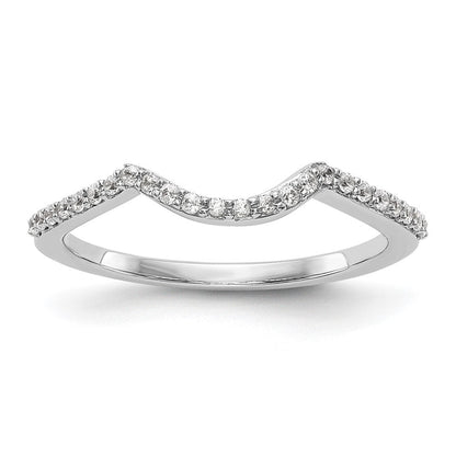 14K Weißgold Ehering mit echten Diamanten