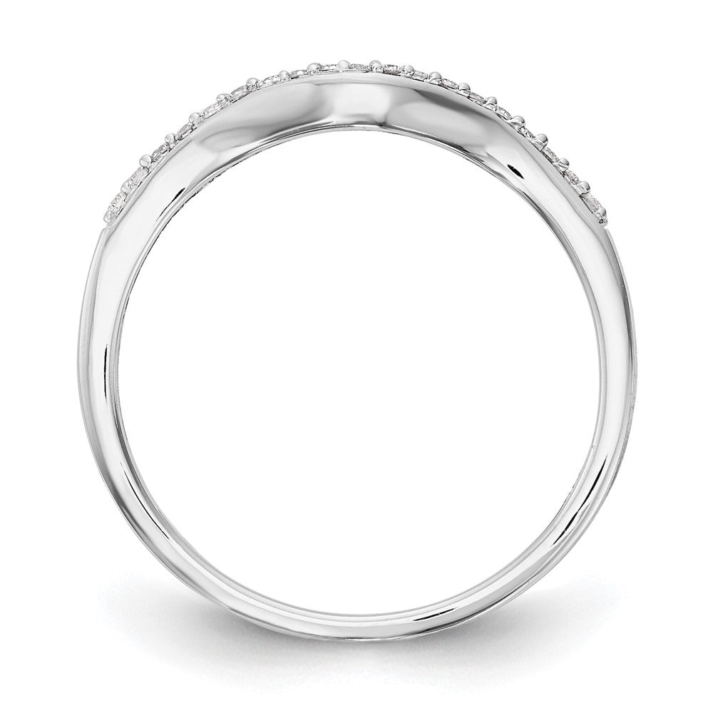 14K Weißgold Ehering mit echten Diamanten