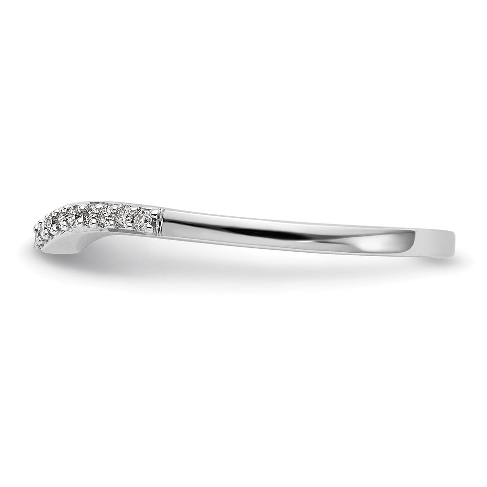 14K Weißgold Ehering mit echten Diamanten