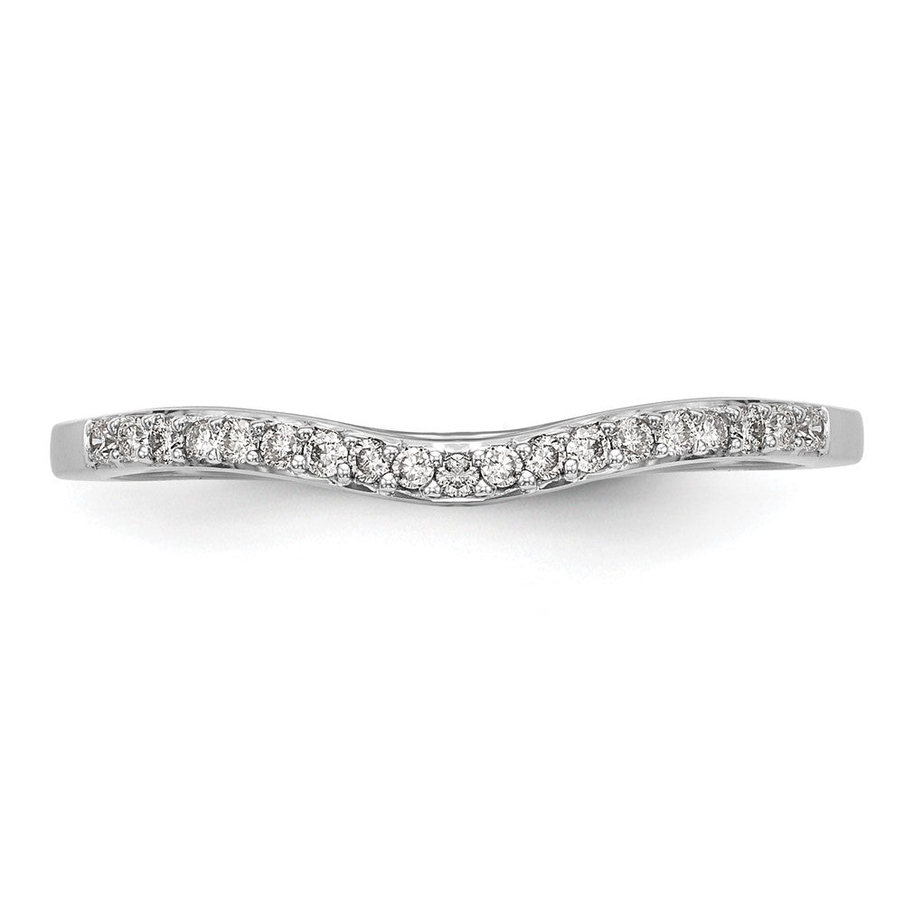 14K Weißgold Ehering mit echten Diamanten