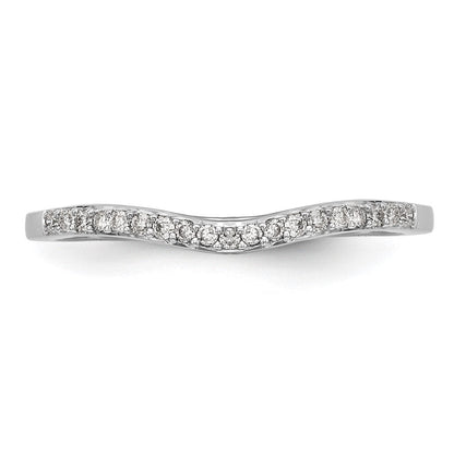 14K Weißgold Ehering mit echten Diamanten