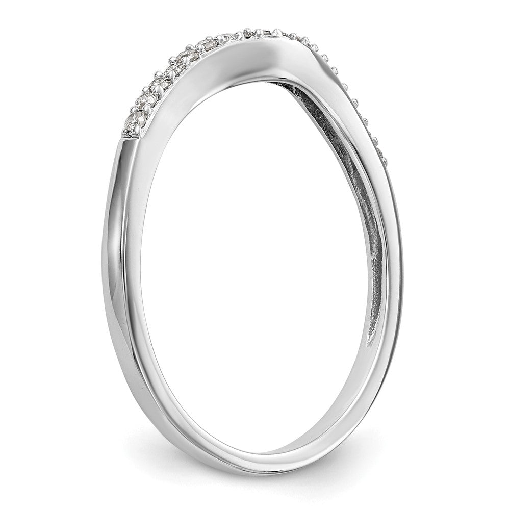 14K Weißgold Ehering mit echten Diamanten