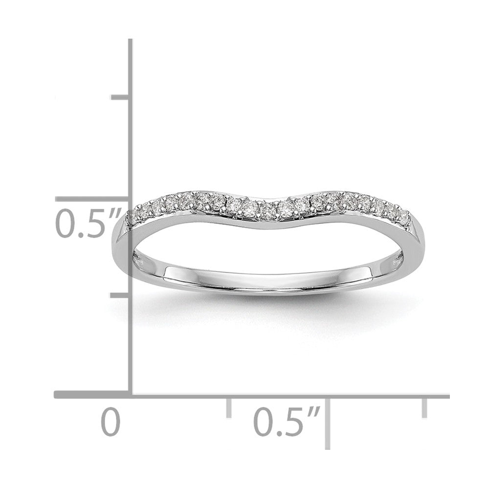 14K Weißgold Ehering mit echten Diamanten