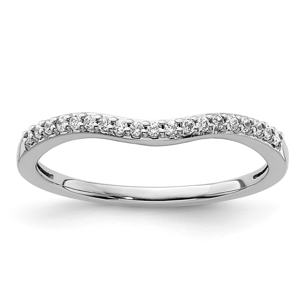 14K Weißgold Ehering mit echten Diamanten
