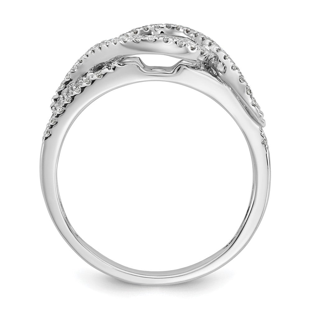 14K Weißgold Verlobungsring mit Halo aus simuliertem Diamant, Krappenfassung