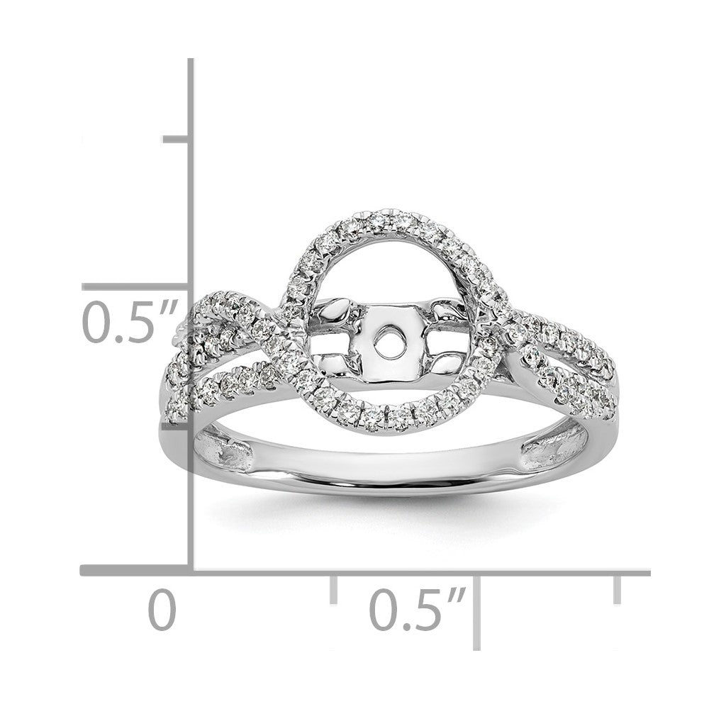 14K Weißgold Verlobungsring mit Halo aus simuliertem Diamant, Krappenfassung