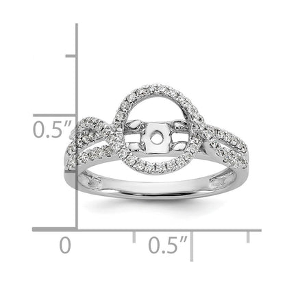 14K Weißgold Verlobungsring mit Halo aus simuliertem Diamant, Krappenfassung