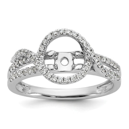 14K Weißgold Verlobungsring mit Halo aus simuliertem Diamant, Krappenfassung