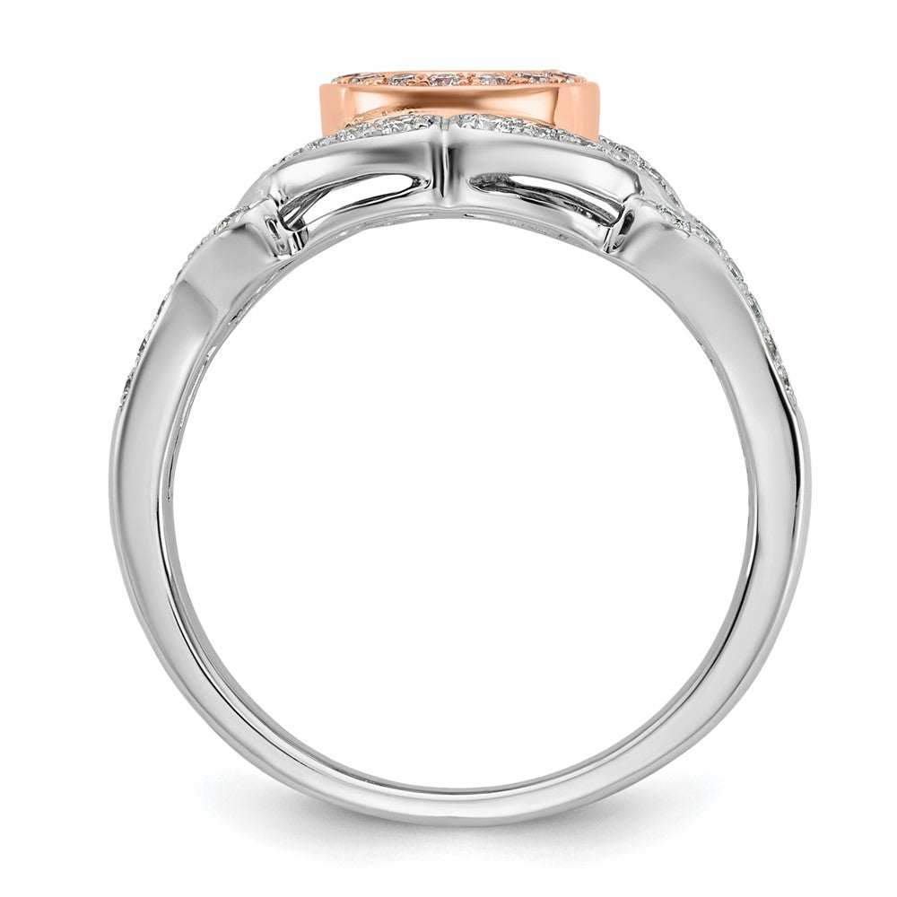 14K Weißgold Verlobungsring mit Halo und Diamant-Simulanten