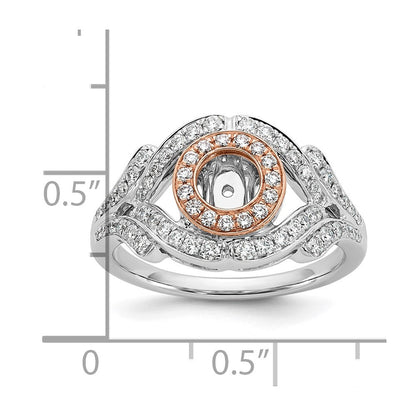 14K Weißgold Verlobungsring mit Halo und Diamant-Simulanten