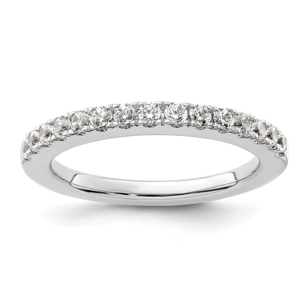 14K Weißgold Ehering mit 0,5 ct. im Labor gezüchteten Diamanten, VS/SI+ G+, komplett