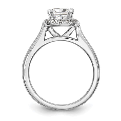Platin Princess Diamant Halbfassung Kissen Heiligenschein Verlobungsring