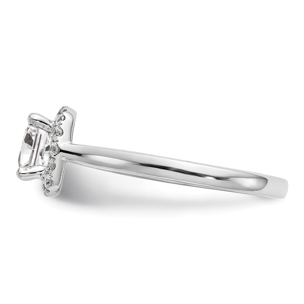 Platin Princess Diamant Halbfassung Kissen Heiligenschein Verlobungsring