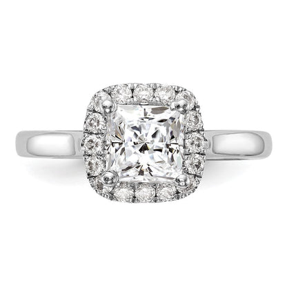 Platin Princess Diamant Halbfassung Kissen Heiligenschein Verlobungsring