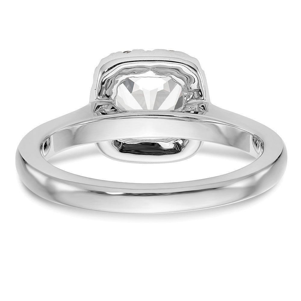 Platin Princess Diamant Halbfassung Kissen Heiligenschein Verlobungsring