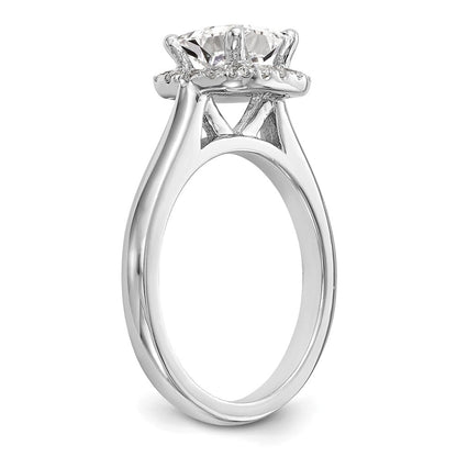 Platin Princess Diamant Halbfassung Kissen Heiligenschein Verlobungsring
