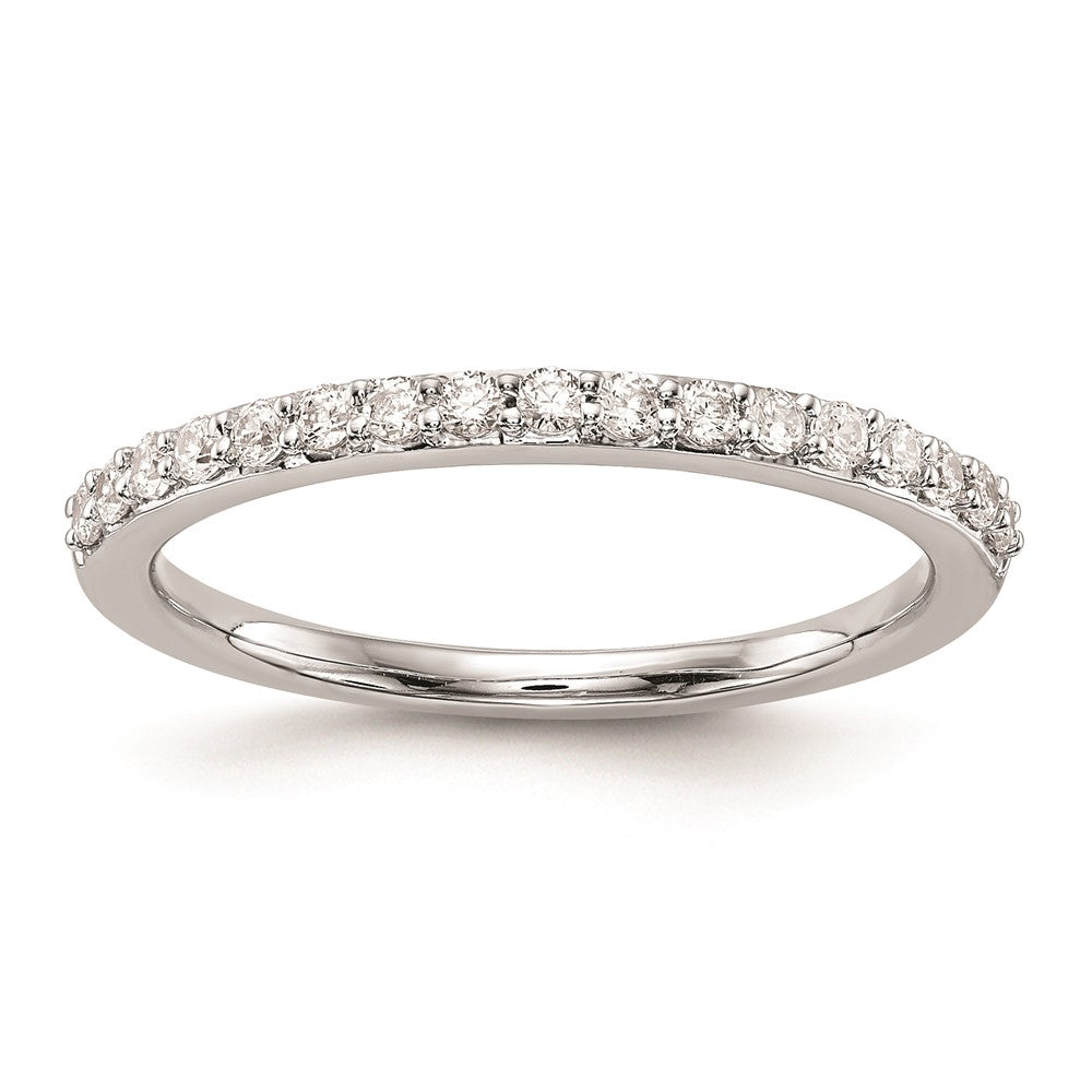 14K Weißgold Ehering mit natürlichen Diamanten