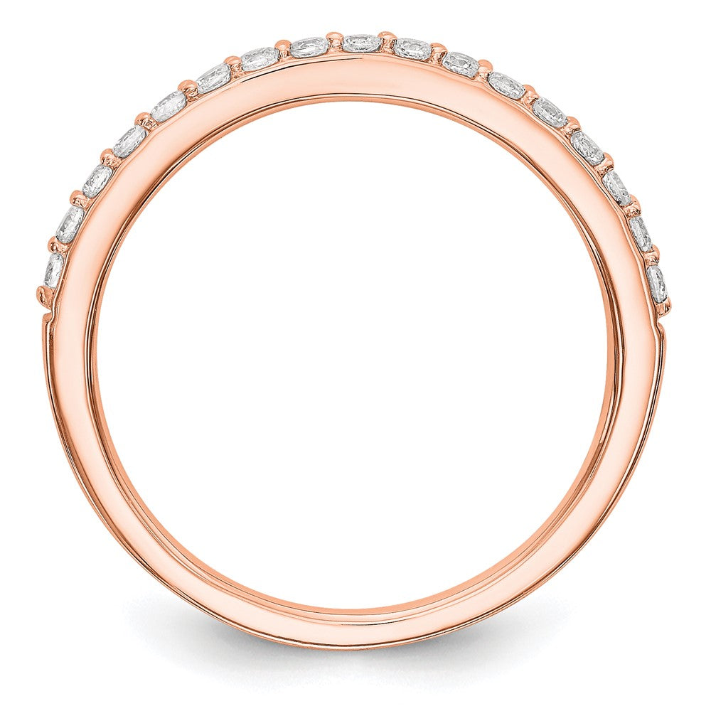 14K Roségold Ehering mit echten Diamanten