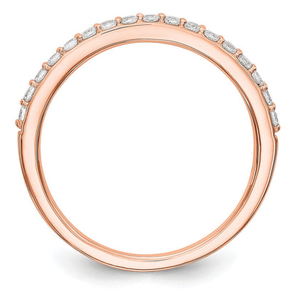 14K Roségold Ehering mit echten Diamanten