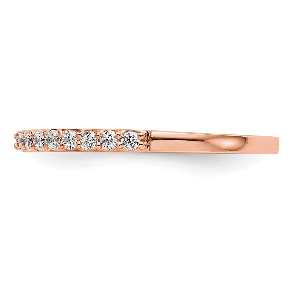 14K Roségold Ehering mit echten Diamanten