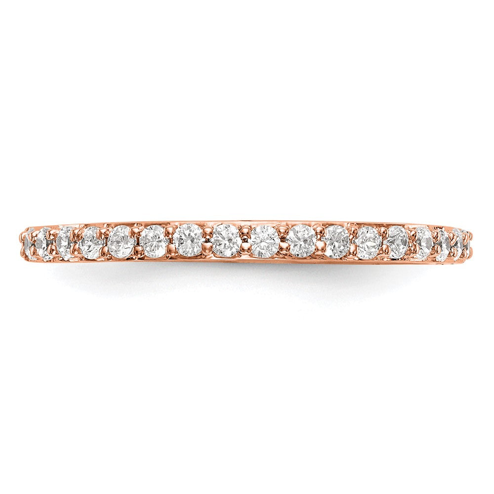 14K Roségold Ehering mit echten Diamanten