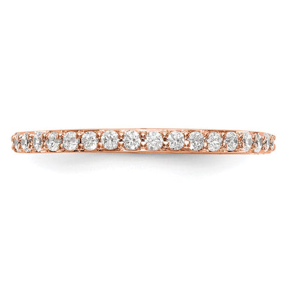 14K Roségold Ehering mit echten Diamanten