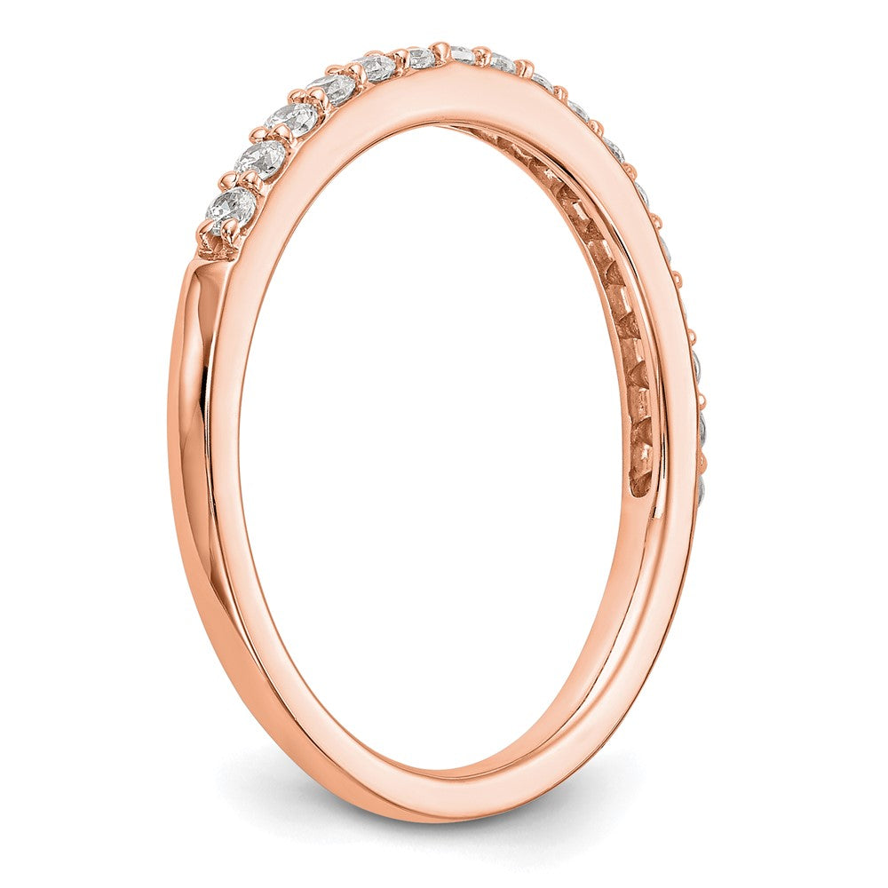 14K Roségold Ehering mit echten Diamanten