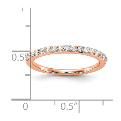 14K Roségold Ehering mit echten Diamanten