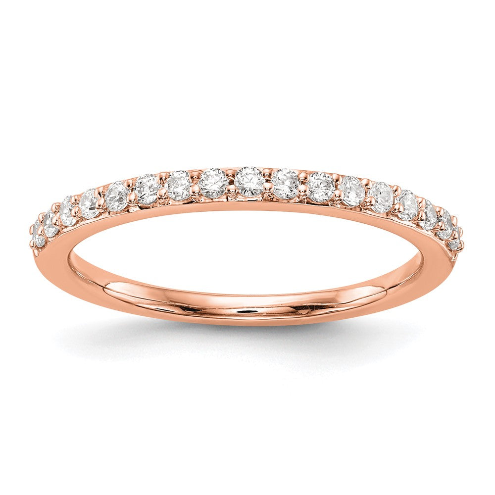 14K Roségold Ehering mit echten Diamanten