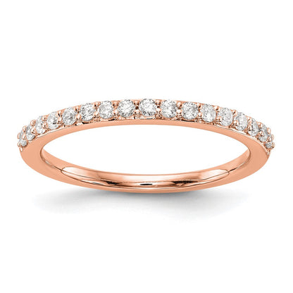 14K Roségold Ehering mit echten Diamanten