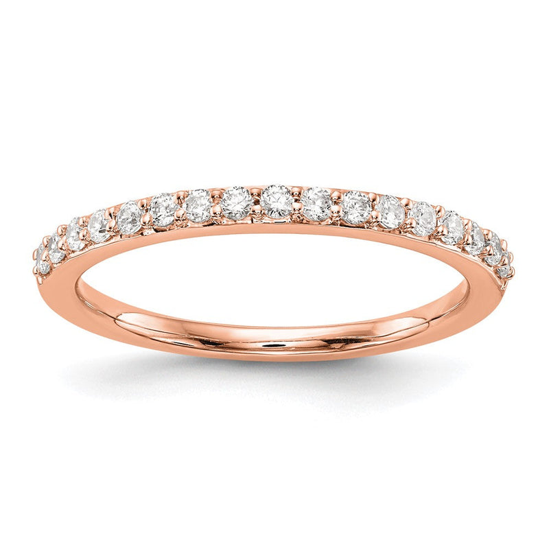 14K Roségold Ehering mit echten Diamanten
