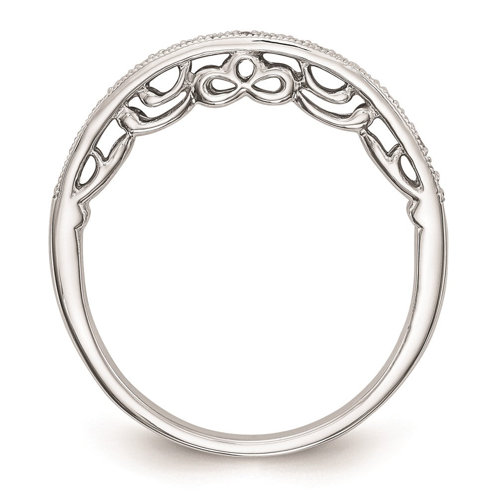 14K Weißgold Trauring mit rundem natürlichem Diamant