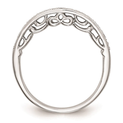14K Weißgold Trauring mit rundem natürlichem Diamant