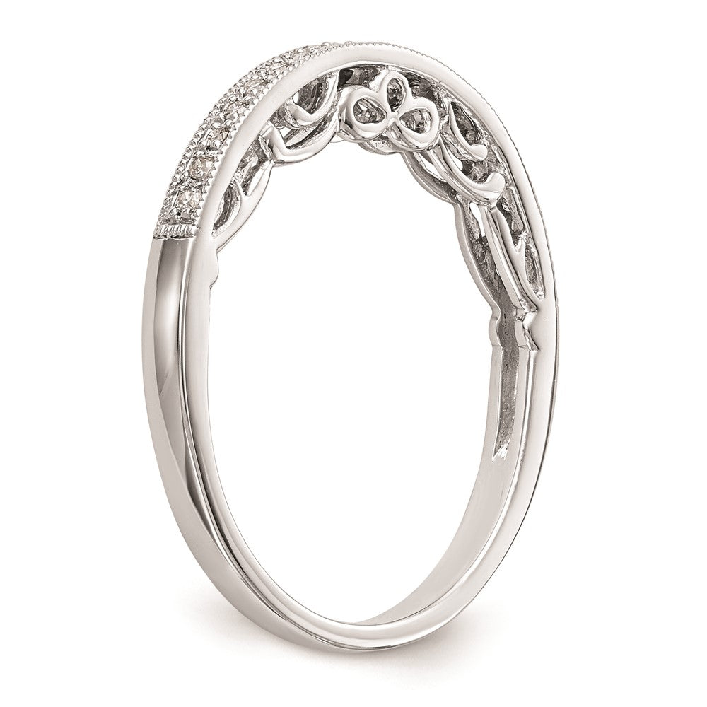 14K Weißgold Trauring mit rundem natürlichem Diamant