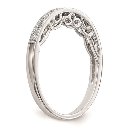 14K Weißgold Trauring mit rundem natürlichem Diamant